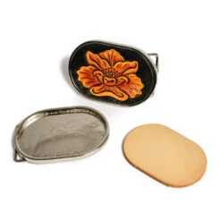 C5344 1 1/2" Nickel Plate, Plaque Buckle, Solid Brass-LL