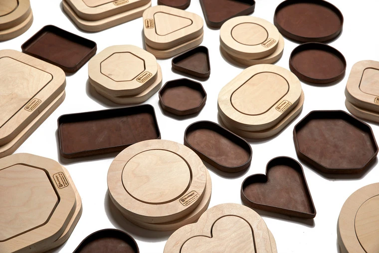 Leather Wet Mold DIY, Heart 6.5" X 6.5" Leather Tray, 3 Pc Set 6 Leather Wet Mold DIY, Heart 6.5" X 6.5" Leather Tray, 3 Pc Set - Image 4