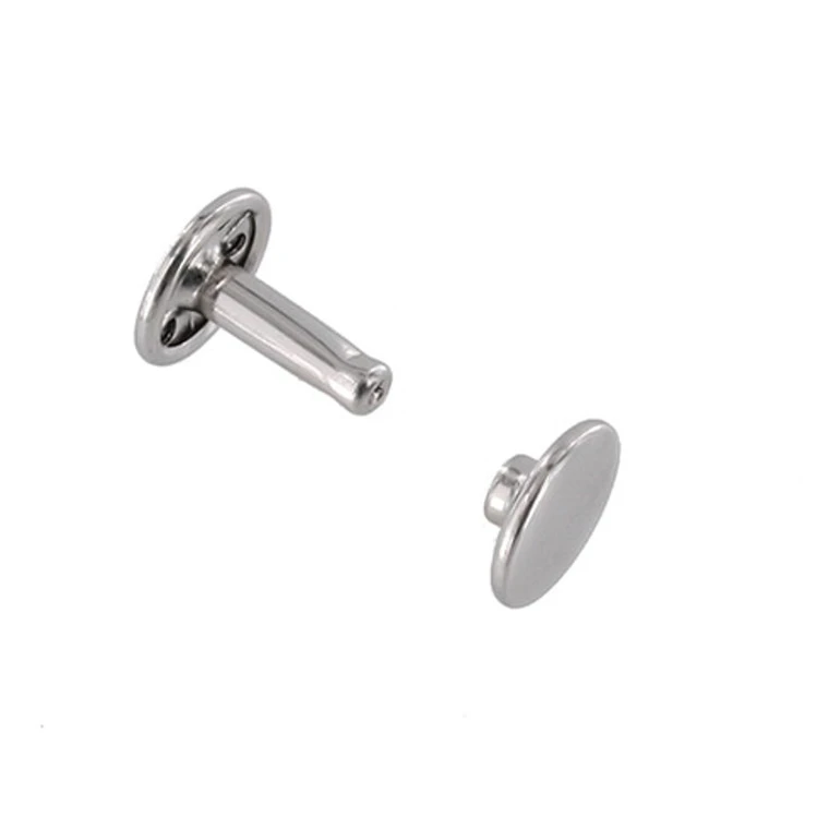 Double Cap Rivet, Nickel Plate, Solid Brass-LL (100 Sets Per Bag), Multiple Sizes 4 Double Cap Rivet, Nickel Plate, Solid Brass-LL (100 Sets Per Bag), Multiple Sizes - Image 2