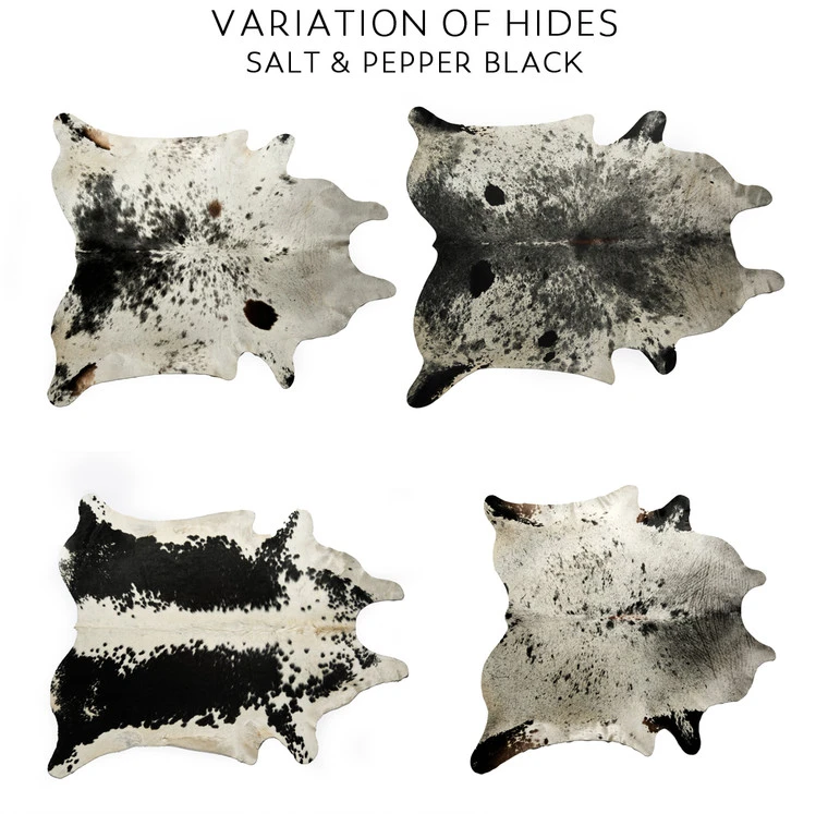 Hair On Hide Leather, Panel, Salt & Pepper Grey/Black 4 Hair On Hide Leather, Panel, Salt & Pepper Grey/Black - Image 2