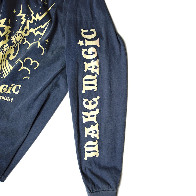 T-Shirt, Corter "Make Magic" Long Sleeve, Denim Gray 6 T-Shirt, Corter "Make Magic" Long Sleeve, Denim Gray - Image 4