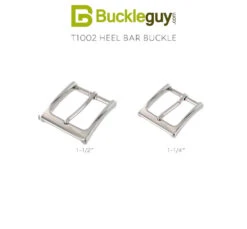 T1002 Nickel Plate, Heel Bar Buckle, Solid Brass-LL, Multiple Sizes -Buckleguy T1002 NP 28235.1700583957
