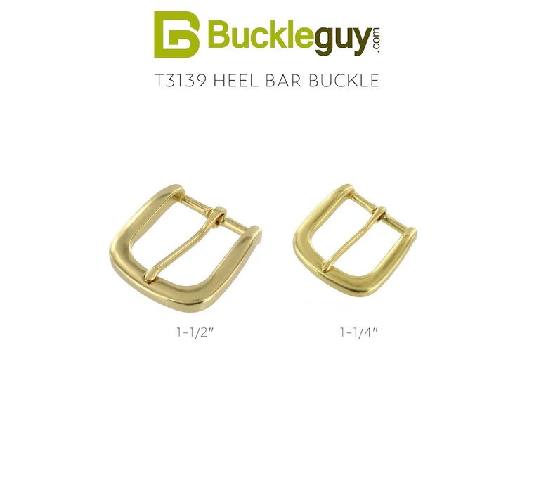T3139 Natural Brass, Heel Bar Buckle, Solid Brass-LL, Multiple Sizes 6 T3139 Natural Brass, Heel Bar Buckle, Solid Brass-LL, Multiple Sizes - Image 4