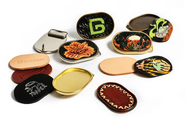 C5344 1 1/2" Natural Brass, Leather Plaque Buckle, Solid Brass-LL 6 C5344 1 1/2" Natural Brass, Leather Plaque Buckle, Solid Brass-LL - Image 4