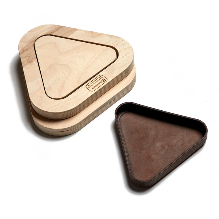 Leather Wet Mold DIY, Triangle 7" X 6.5" Leather Tray, 3 Pc Set 3 Leather Wet Mold DIY, Triangle 7" X 6.5" Leather Tray, 3 Pc Set