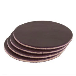 Leather Coasters, Wickett & Craig English Bridle, Circle, Eggplant (4pc Set)