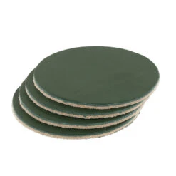 Leather Coasters, Wickett & Craig English Bridle, Circle, Zucchini (4pc Set)