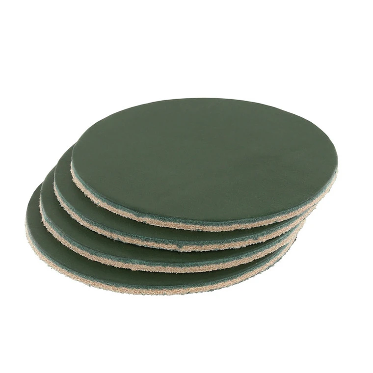 Leather Coasters, Wickett & Craig English Bridle, Circle, Zucchini (4pc Set) 3 Leather Coasters, Wickett & Craig English Bridle, Circle, Zucchini (4pc Set)