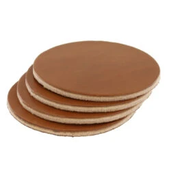 Leather Coasters, Wickett & Craig Traditional Harness, Circle, Buck Brown (4pc Set)