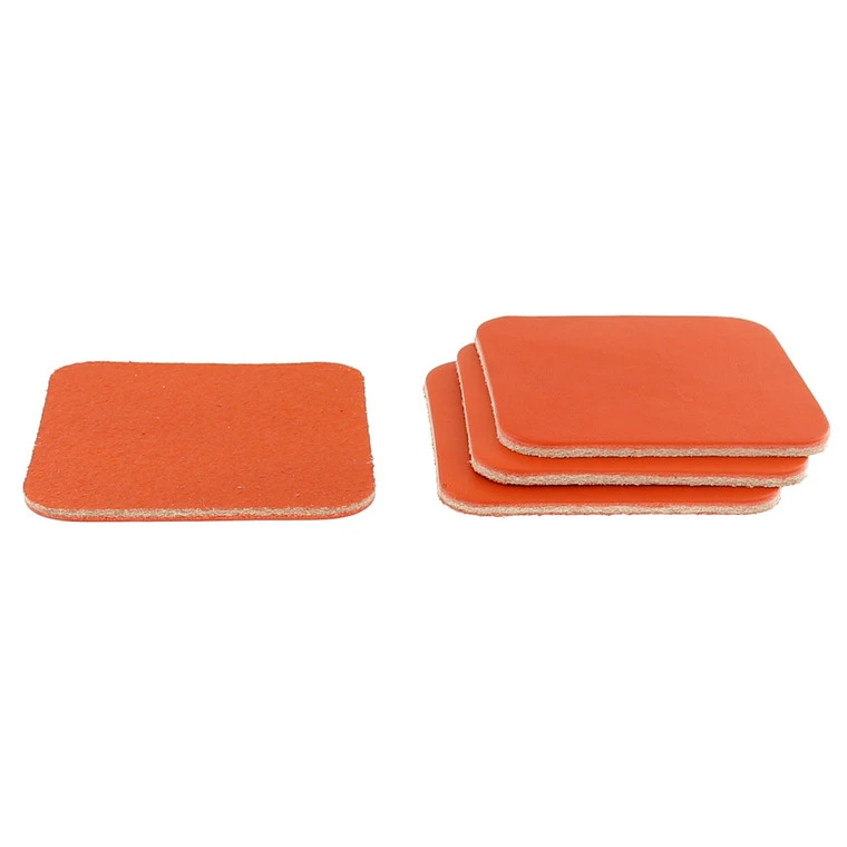 Leather Coasters, Wickett & Craig English Bridle, Square, Carrot (4pc Set) 4 Leather Coasters, Wickett & Craig English Bridle, Square, Carrot (4pc Set) - Image 2