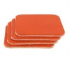 Leather Coasters, Wickett & Craig English Bridle, Square, Carrot (4pc Set) 1 Leather Coasters, Wickett & Craig English Bridle, Square, Carrot (4pc Set) -Buckleguy WC Coasters SQ EB CAR 95324.1583774422