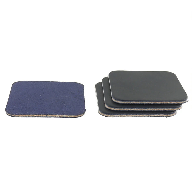 Leather Coasters, Wickett & Craig English Bridle, Square, Navy (4pc Set) 4 Leather Coasters, Wickett & Craig English Bridle, Square, Navy (4pc Set) - Image 2