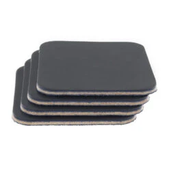 Leather Coasters, Wickett & Craig English Bridle, Square, Navy (4pc Set)