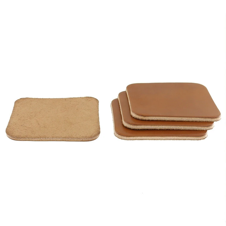 Leather Coasters, Wickett & Craig Traditional Harness, Square, Buck Brown (4pc Set) 4 Leather Coasters, Wickett & Craig Traditional Harness, Square, Buck Brown (4pc Set) - Image 2