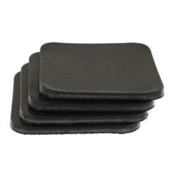Leather Coasters, Wickett & Craig Traditional Harness, Square, Black (4pc Set)