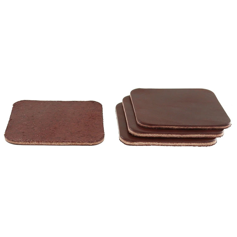 Leather Coasters, Wickett & Craig Traditional Harness, Square, Burgundy (4pc Set) 4 Leather Coasters, Wickett & Craig Traditional Harness, Square, Burgundy (4pc Set) - Image 2