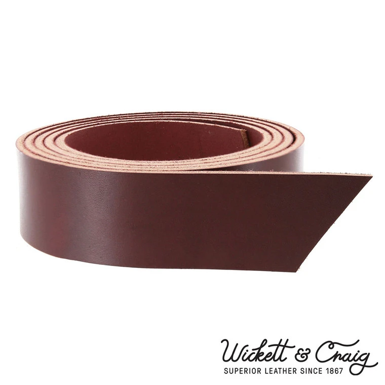 Wickett & Craig English Bridle Leather Strap, Burgundy, 55" To 60" Long, 8-10oz & 10-12oz 3 Wickett & Craig English Bridle Leather Strap, Burgundy, 55" To 60" Long, 8-10oz & 10-12oz