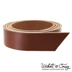 Wickett & Craig English Bridle Leather Strap, Medium Brown, 55" To 60" Long, 8-10oz & 10-12oz