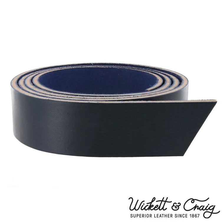 Wickett & Craig English Bridle Leather Strap, Navy, 55" To 60" Long, 8-10oz & 10-12oz 3 Wickett & Craig English Bridle Leather Strap, Navy, 55" To 60" Long, 8-10oz & 10-12oz