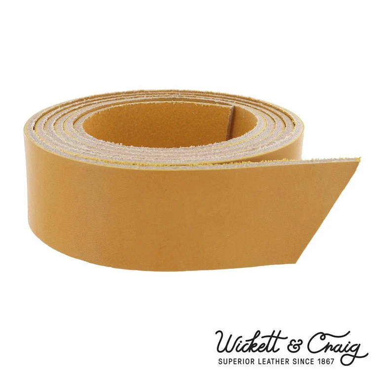 Wickett & Craig English Bridle Leather Strap, Mustard, 55" To 60" Long, 8-10oz & 10-12oz 3 Wickett & Craig English Bridle Leather Strap, Mustard, 55" To 60" Long, 8-10oz & 10-12oz