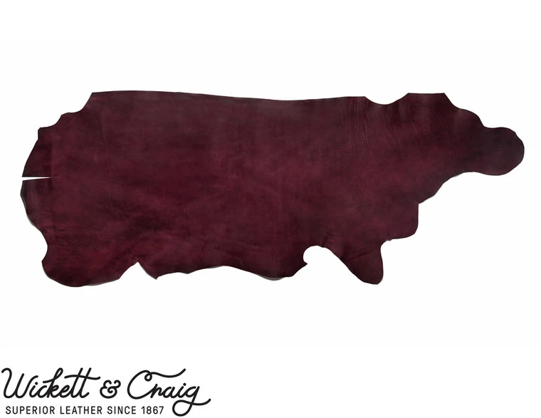 Wickett & Craig 'Milled' Traditional Harness Leather Panels, Burgundy 4 Wickett & Craig 'Milled' Traditional Harness Leather Panels, Burgundy - Image 2