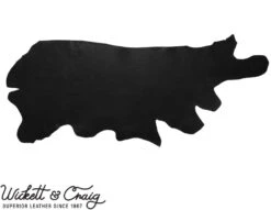 Wickett & Craig 'Milled' Traditional Harness Leather, Deer Embossed, Side, Black