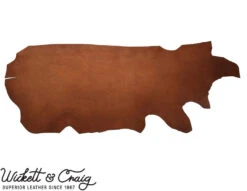 Wickett & Craig 'Milled' Traditional Harness Leather, Deer Embossed, Side, Buck Brown