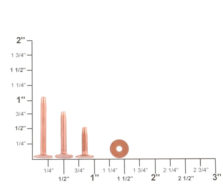 CRB14 #14 Copper Rivets W/ Burrs, Solid Copper (1lb. Bag) 5 CRB14 #14 Copper Rivets W/ Burrs, Solid Copper (1lb. Bag) - Image 3