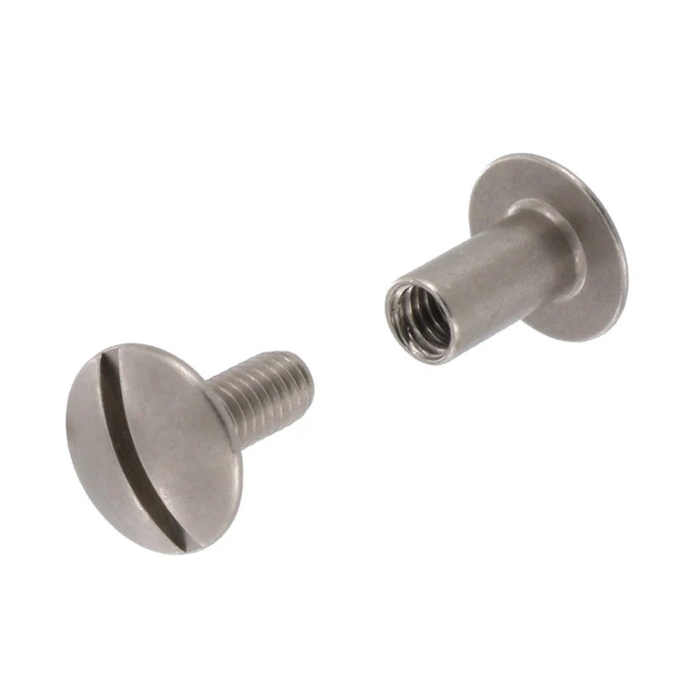 Chicago Screws, Open Hole, Nickel Matte, Solid Brass-LL (50 Per Bag), Multiple Sizes 4 Chicago Screws, Open Hole, Nickel Matte, Solid Brass-LL (50 Per Bag), Multiple Sizes - Image 2