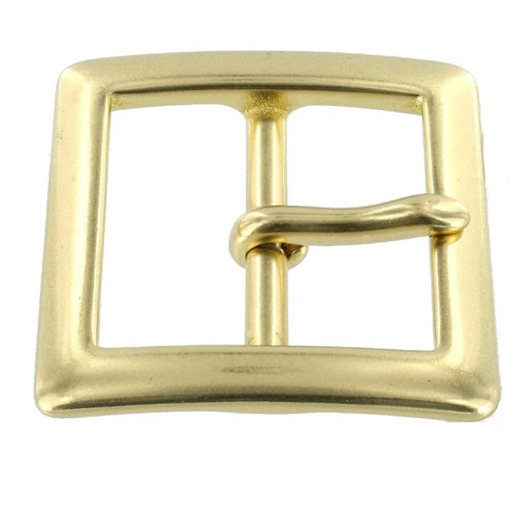 1316 Natural Brass, Center Bar Buckle, Solid Brass-LL, Multiple Sizes 4 1316 Natural Brass, Center Bar Buckle, Solid Brass-LL, Multiple Sizes - Image 2