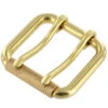 B7357 Natural Brass, Double Prong Roller Buckle, W/ Textured Roller, Solid Brass-LL, Multiple Sizes -Buckleguy apiatubpd 96606.1699281112