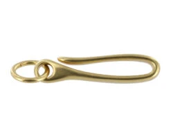 B7498 Natural Brass, Fish Hook Key Chain, Solid Brass-LL -Buckleguy apickv2la 03999.1604444184