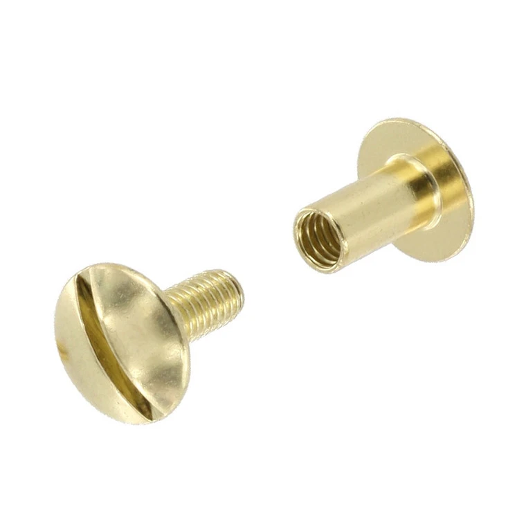 Chicago Screws, Open Hole, Natural Brass, Solid Brass-LL (50 Per Bag), Multiple Sizes 4 Chicago Screws, Open Hole, Natural Brass, Solid Brass-LL (50 Per Bag), Multiple Sizes - Image 2