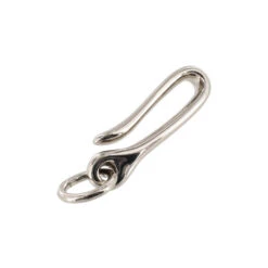 B8367 Nickel Plate, Small Fish Hook Key Chain, Solid Brass-LL