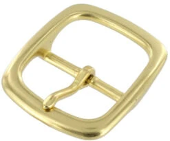 1382 Natural Brass, Center Bar Buckle, Solid Brass-LL, Multiple Sizes