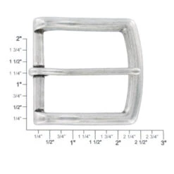 B1049 1 3/4" Silver Antique Rolled, Heel Bar Buckle, Solid Brass-LL -Buckleguy apiicqinn 74597.1604444155