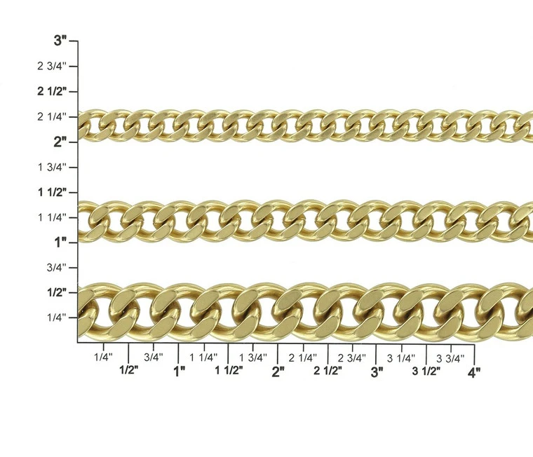 B8840 Natural Brass, Two-Side Flat Chain, Solid Brass-LL (36" Length) 6 B8840 Natural Brass, Two-Side Flat Chain, Solid Brass-LL (36" Length) - Image 4