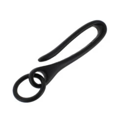 B7498 PVD Black Matte, Fish Hook Key Chain, Solid Brass-LL