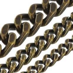 B8845 Antique Brass, Four Side Flat Chain, Solid Brass-LL (36" Length)