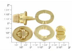 3016 Natural Brass, Turn Lock, Solid Brass-LL (four Piece Set) -Buckleguy apils01wi 16836.1604444044