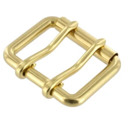 B7348 Natural Brass, Double Prong Roller Buckle, Solid Brass-LL, Multiple Sizes -Buckleguy apinw9orc 01504.1698954189