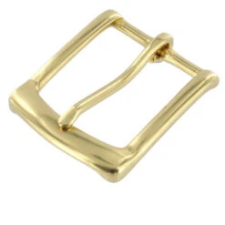 B7106 1 1/4" Natural Brass, Heel Bar Buckle, Solid Brass-LL