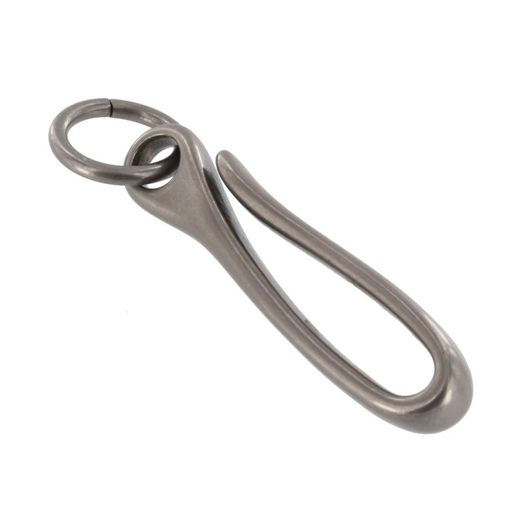 B7498 Nickel Matte, Fish Hook Key Chain, Solid Brass-LL 4 B7498 Nickel Matte, Fish Hook Key Chain, Solid Brass-LL - Image 2