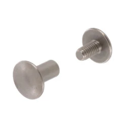 Chicago Screws, Dome Cap, Nickel Matte, Solid Brass-LL (50 Per Bag), Multiple Sizes