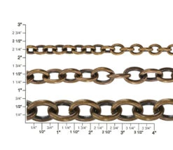 B8830 Antique Brass, Oval Chain, Solid Brass-LL (36" Length) -Buckleguy apisielqr 70260.1716380435