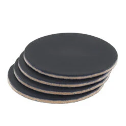 Leather Coasters, Wickett & Craig English Bridle, Circle, Navy (4pc Set)
