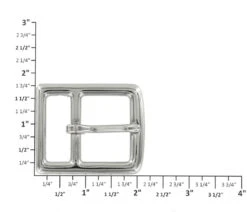 B7975 1 1/4" Nickel Plate, Center Bar Buckle, Solid Brass-LL -Buckleguy apix6tpvf 26728.1604444072
