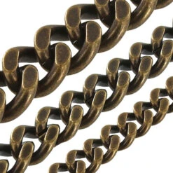 B8840 Antique Brass, Two-Side Flat Chain, Solid Brass-LL (36" Length)